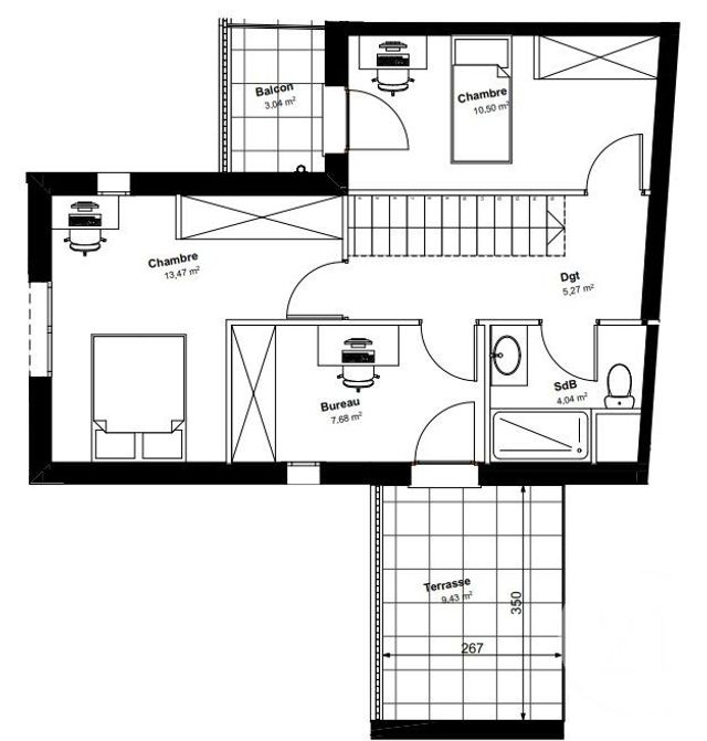 Appartement Duplex à vendre - 4 pièces - 82.71 m2 - CHAMPS SUR MARNE - 77 - ILE-DE-FRANCE - Century 21 Agence Du Val