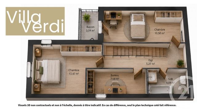 Appartement Duplex à vendre - 4 pièces - 82.71 m2 - CHAMPS SUR MARNE - 77 - ILE-DE-FRANCE - Century 21 Agence Du Val